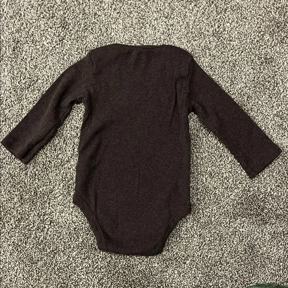 Carter's Black Football Long Sleeve Bodysuit